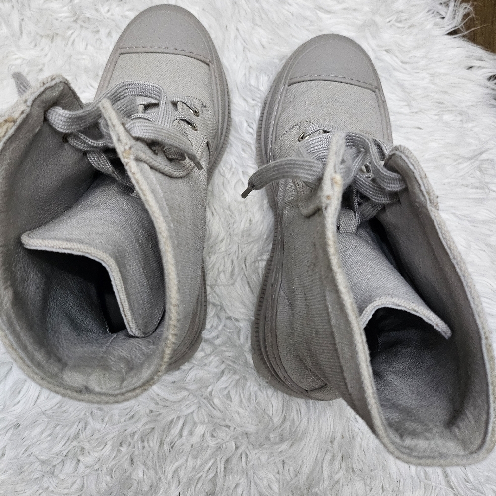 Free People Light Gray Lace-Up Boots - Picture 5 of 6